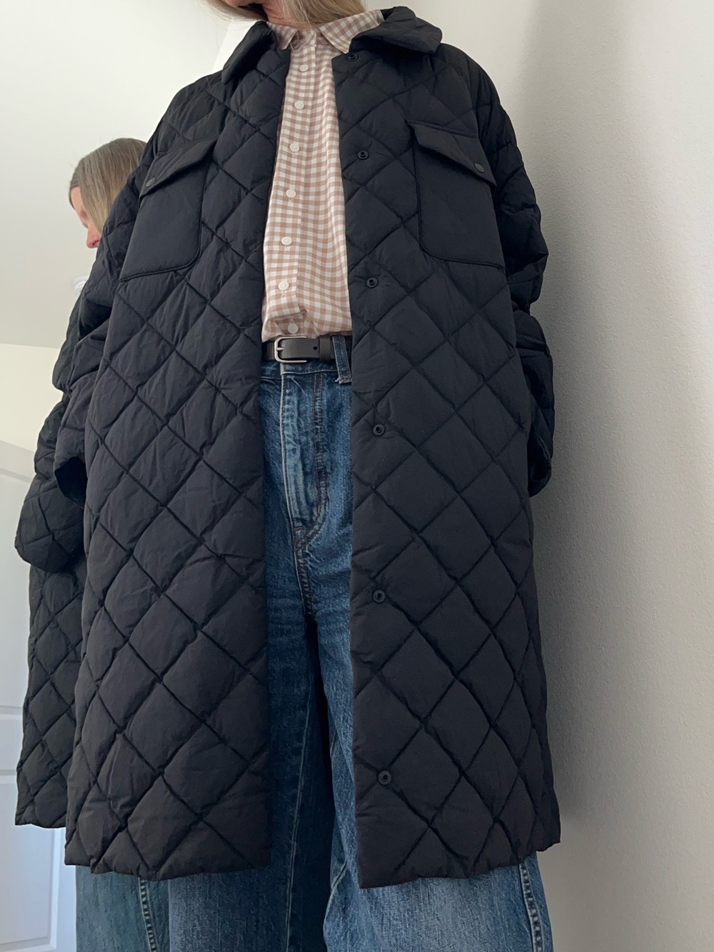 Uniqlo C PUFFTECH Quilted Oversized Coat Black XXS